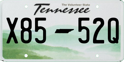 TN license plate X8552Q