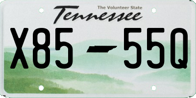 TN license plate X8555Q