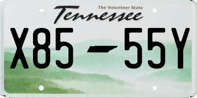 TN license plate X8555Y