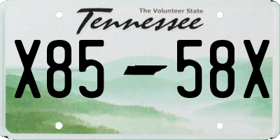 TN license plate X8558X