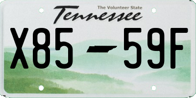 TN license plate X8559F