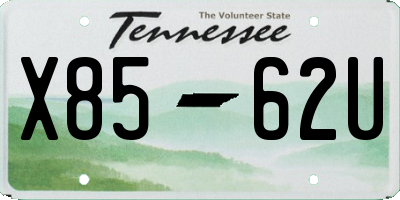 TN license plate X8562U