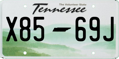 TN license plate X8569J