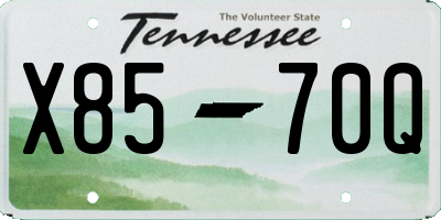 TN license plate X8570Q