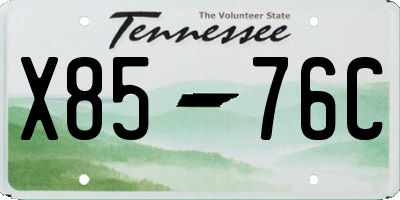 TN license plate X8576C