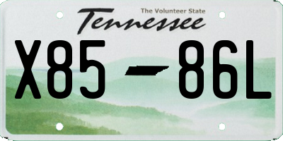 TN license plate X8586L