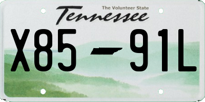 TN license plate X8591L