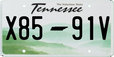 TN license plate X8591V
