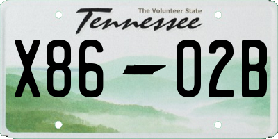 TN license plate X8602B