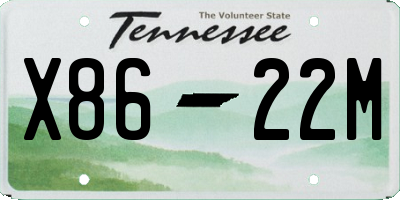 TN license plate X8622M