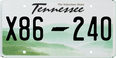 TN license plate X8624O