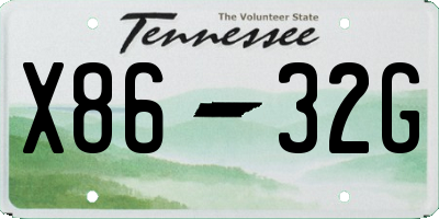 TN license plate X8632G