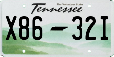 TN license plate X8632I
