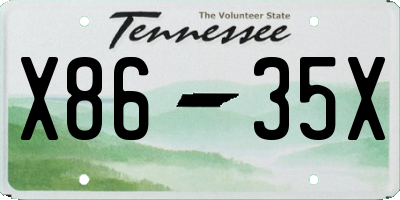 TN license plate X8635X