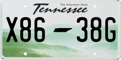 TN license plate X8638G