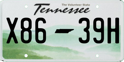TN license plate X8639H