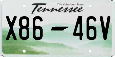TN license plate X8646V