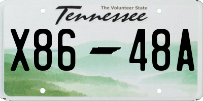 TN license plate X8648A