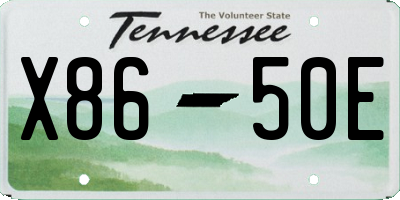 TN license plate X8650E