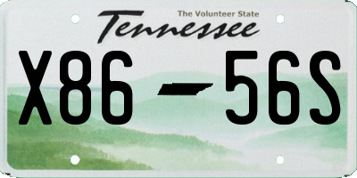 TN license plate X8656S