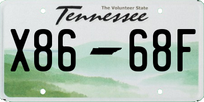 TN license plate X8668F