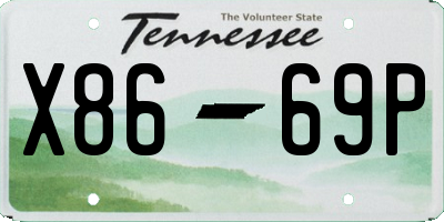 TN license plate X8669P