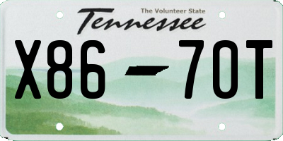 TN license plate X8670T