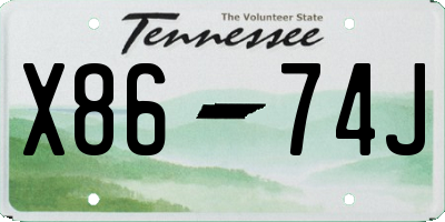 TN license plate X8674J