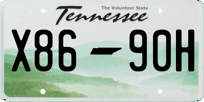 TN license plate X8690H