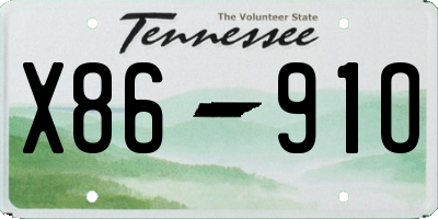 TN license plate X8691O
