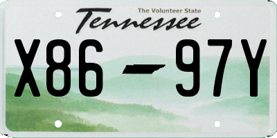 TN license plate X8697Y