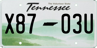 TN license plate X8703U