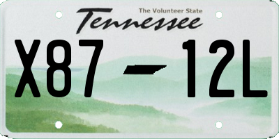 TN license plate X8712L