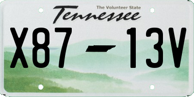 TN license plate X8713V