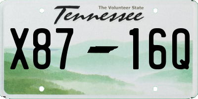 TN license plate X8716Q