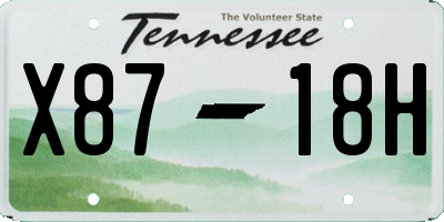 TN license plate X8718H