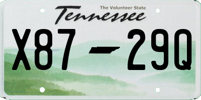 TN license plate X8729Q