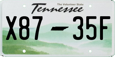 TN license plate X8735F