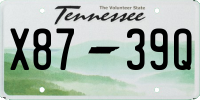 TN license plate X8739Q