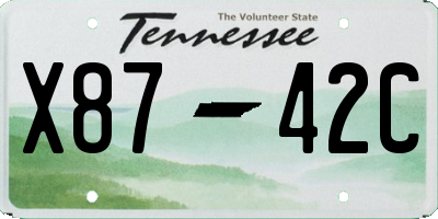 TN license plate X8742C