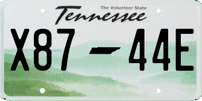 TN license plate X8744E