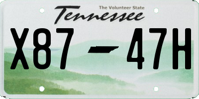 TN license plate X8747H