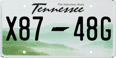 TN license plate X8748G