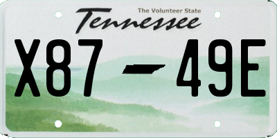 TN license plate X8749E