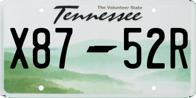 TN license plate X8752R