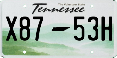 TN license plate X8753H