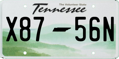 TN license plate X8756N