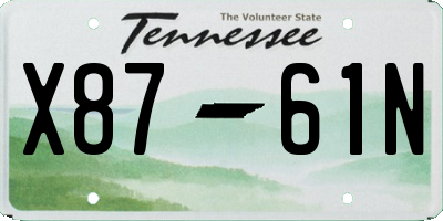 TN license plate X8761N
