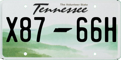 TN license plate X8766H