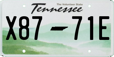 TN license plate X8771E